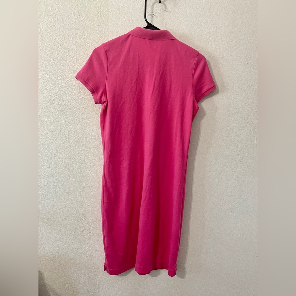 Ralph Lauren Sport Knit Polo Midi Dress | Bright Pink | Size Small - Picture 3 of 5